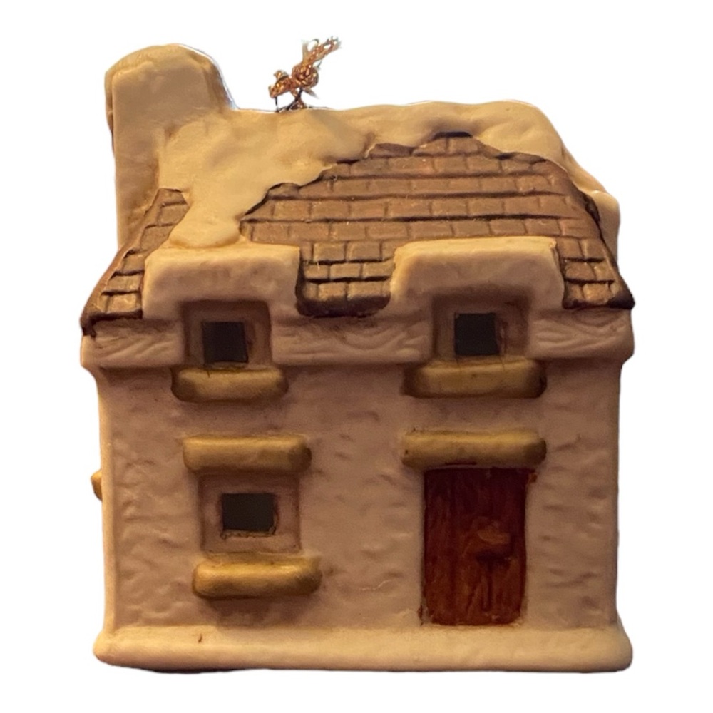 Dept 56 Dickens Village Cottage Christmas Ornament Vintage Ceramic